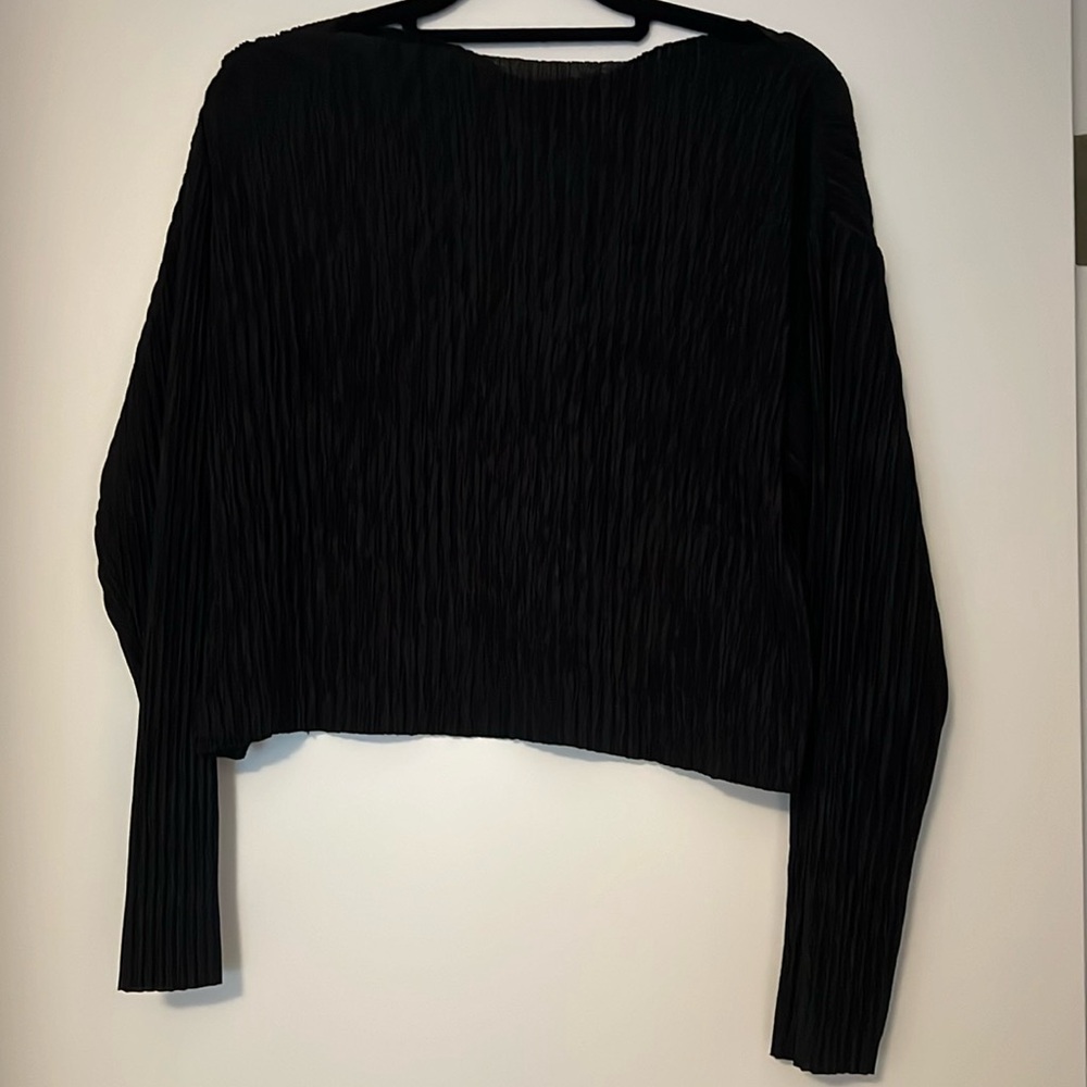 Pleated Cropped Blouse